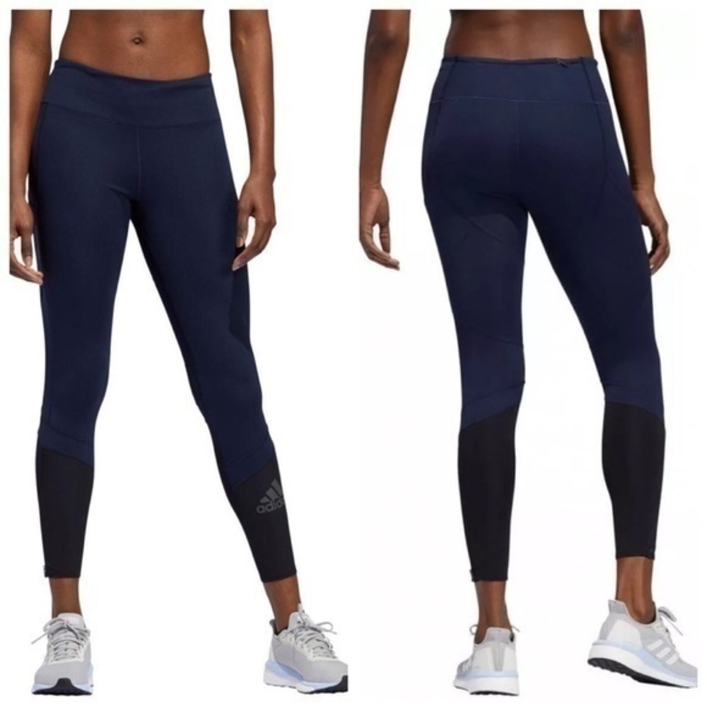 Adidas How We Do Tight Blue Black Women Tights Women’s Size Small Pocket Legging